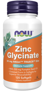 NOW Zinc Glycinate 120капс