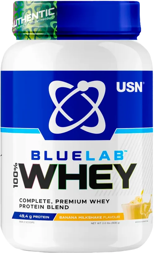 USN BlueLab 100% Whey, вкус «Банановый молочный коктейль»