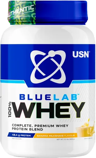 USN BlueLab 100% Whey, вкус «Банановый молочный коктейль»