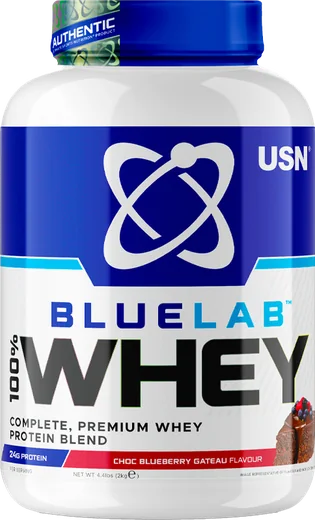 USN BlueLab 100% Whey, вкус «Шоколадно-черничное пирожное»